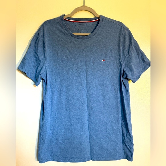 TOMMY HILFIGER T-Shirt - Men's Size Large - Blue - 100% Cotton Crew Neck - Picture 1 of 10